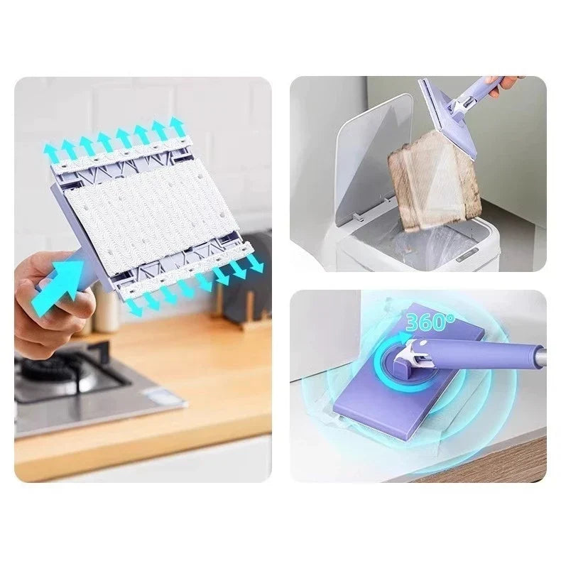 Hands-Free Wringing Floor Mop with Quick-Dry Head & Automatic Clamp – Wet & Dry Use for Tile Hardwood Laminate | Thomler