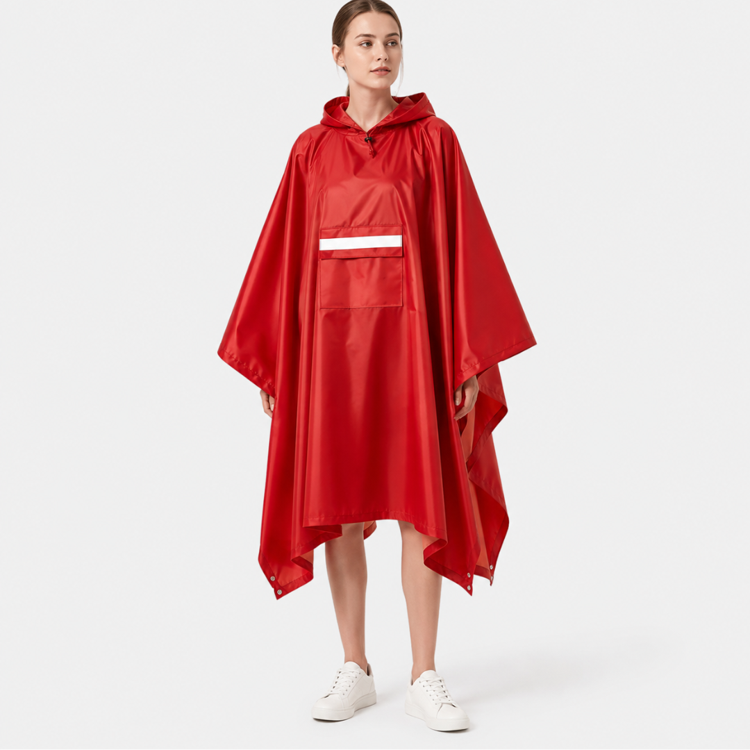 Oversized Waterproof Rain Poncho with Adjustable Hood & Storage Pouch for Hiking & Festivals | Thomler