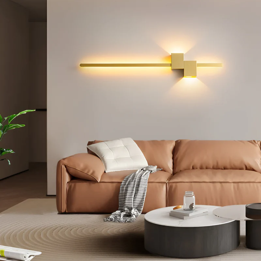 Wall Lamp Aluminium 62.0 cm Black Warm White Bedroom Hallway Living Room Integrated LED Indoor Accent Lighting | Thomler