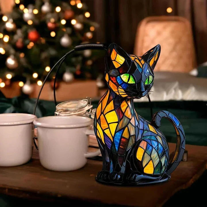 Artisan Feline Silhouette Night Light – Soft LED Glow Table Accent for Bedroom, Nursery & Living Room Decor | Thomler
