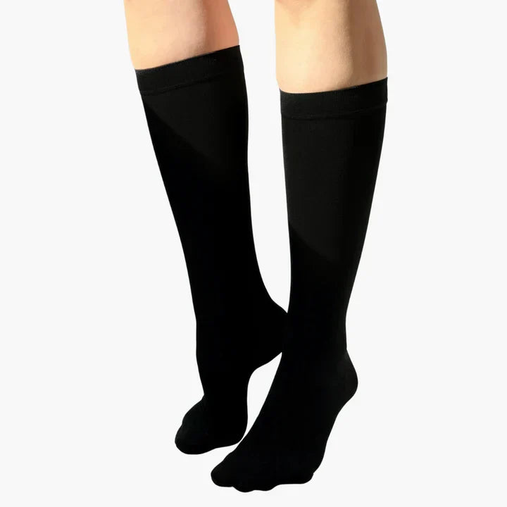 Graduated Compression Socks with Elastic Band for Swelling Relief & Circulation Support – Seamless Knee-High Design for Women & Men, Sizes | Thomler