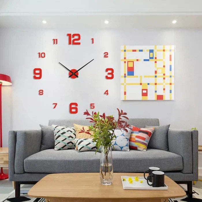 DIY Wall Clock Kit Large Modern Customizable Decorative Clock for Living Room Bedroom Black Silver Gold Red Glow in the Dark | Thomler