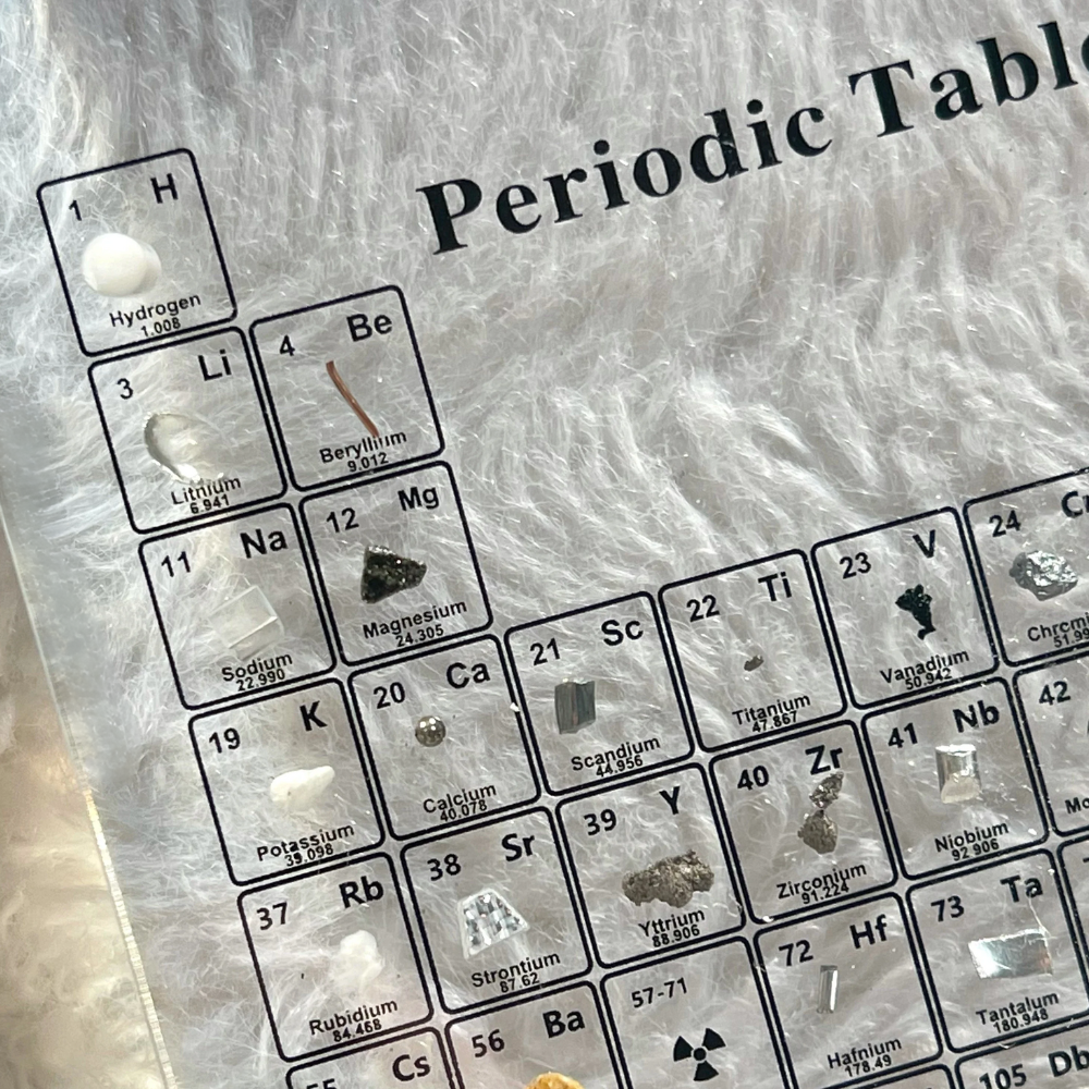 Illuminated Chemistry Display with 83 Authentic Element Specimens | Educational Desk Decor Acrylic Periodic Table Light for Science Lovers | Thomler