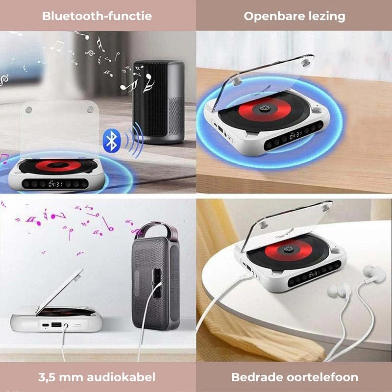 Portable CD Player Bluetooth 5.3 13.5 cm Rechargeable Home Travel MP3 Audio Disc Music Player USB C | Thomler