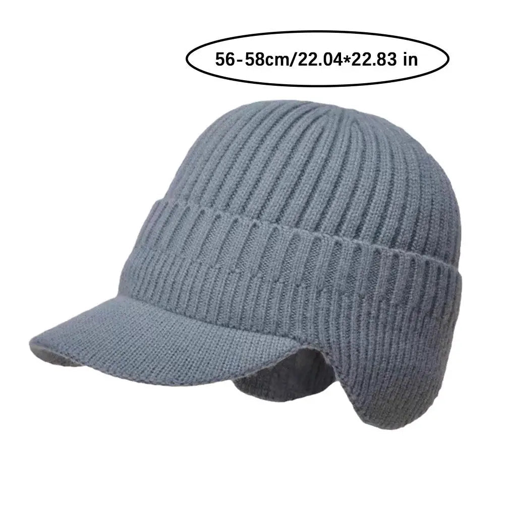 Insulated Beanie with Ear Flaps and Brim for Men – Fleece-Lined Outdoor Cap for Cold Weather | Thomler