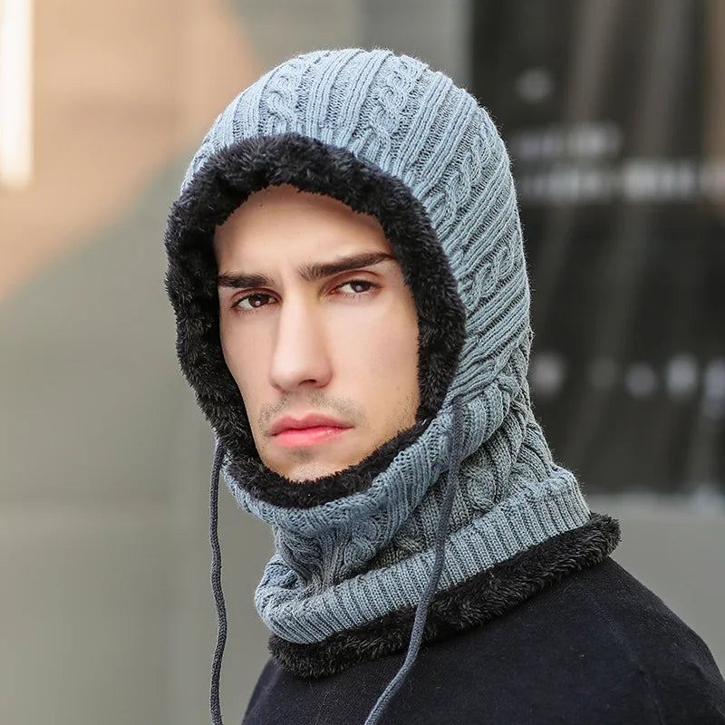 Fleece-Lined Hooded Scarf Combo for Cold Weather – Unisex Neck & Face Covering | Thomler