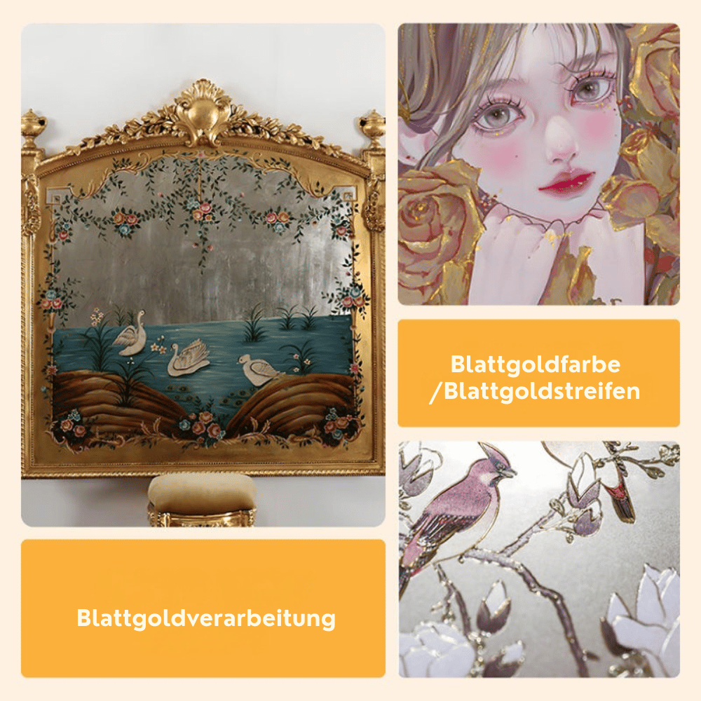 GoldLuxe — Metallic-Blattfarbe mit KOSTENLOSEM Pinsel | 50% RABATT
