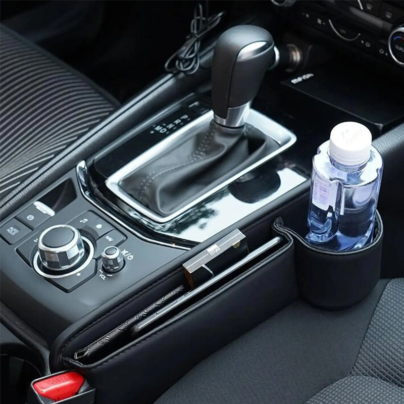 Car Seat Gap Organizer Faux Leather Storage Caddy with Charging Port for Center Console Driver Passenger Side Vehicle Accessories | Thomler