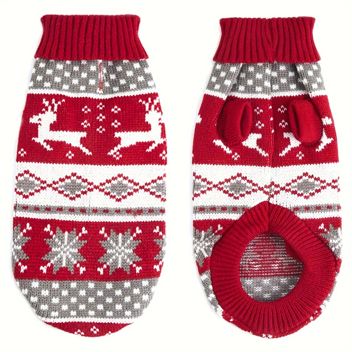 Holiday Pet Pullover — Festive Acrylic Knit for Dogs & Cats | Cozy Fit for Small & Medium Animals | Soft Breathable Design | Indoor | Thomler