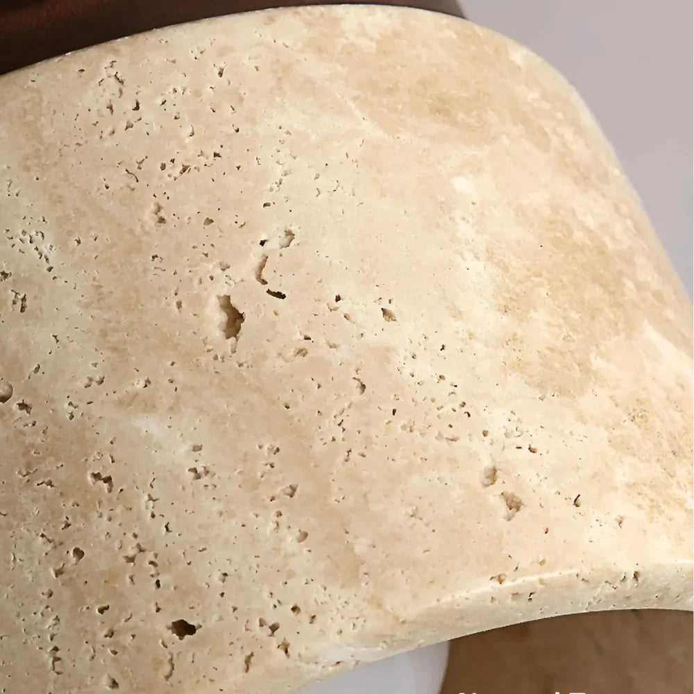 Ceiling Light Travertine Stone 4.7 in Cream Hallway Surface Mount LED Japandi Minimalist Flush Mount Fixture | Thomler