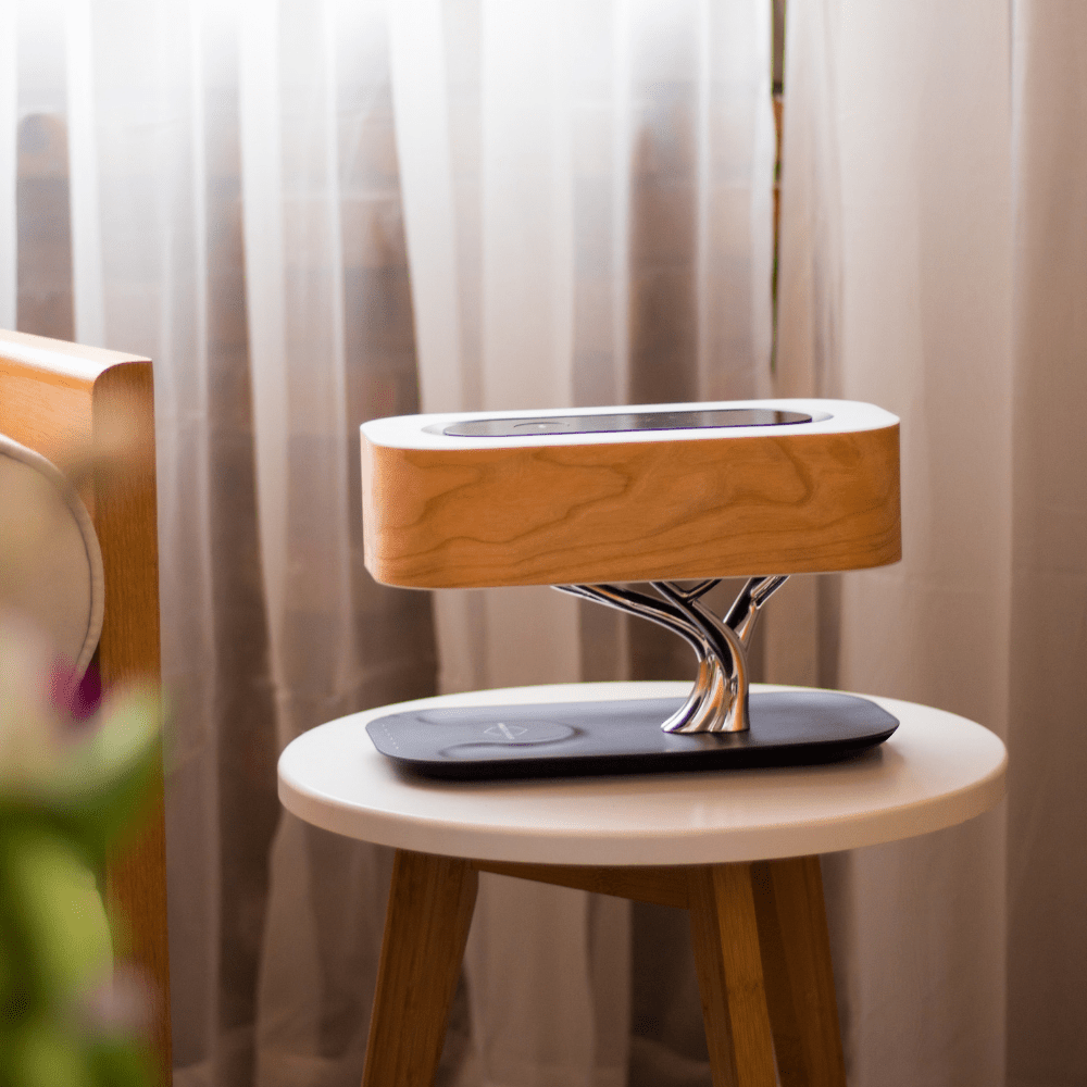 Wireless Charging Table Lamp with Bluetooth Speaker for Bedroom Nightstand Office Desk Living Room Modern LED Accent Light | Thomler