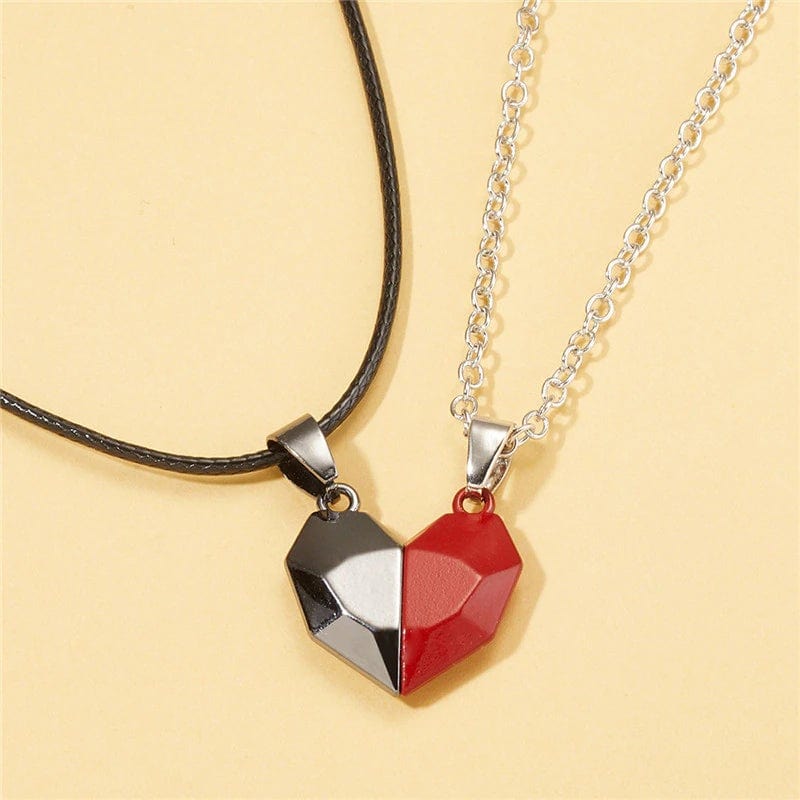 Magnetic Heart Pendant Necklaces for Couples – Matching His & Hers Set with Gold-Plated Finish – Two Interlocking Hearts – Gift for | Thomler