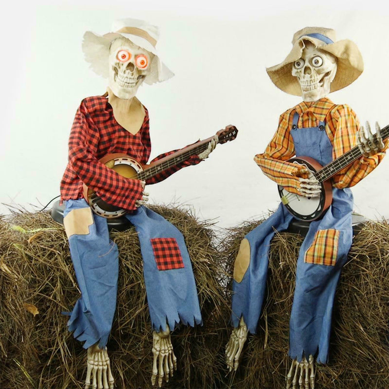 Motion-Activated Musical Skeletons Playing Banjos for Halloween Party Decor | Thomler