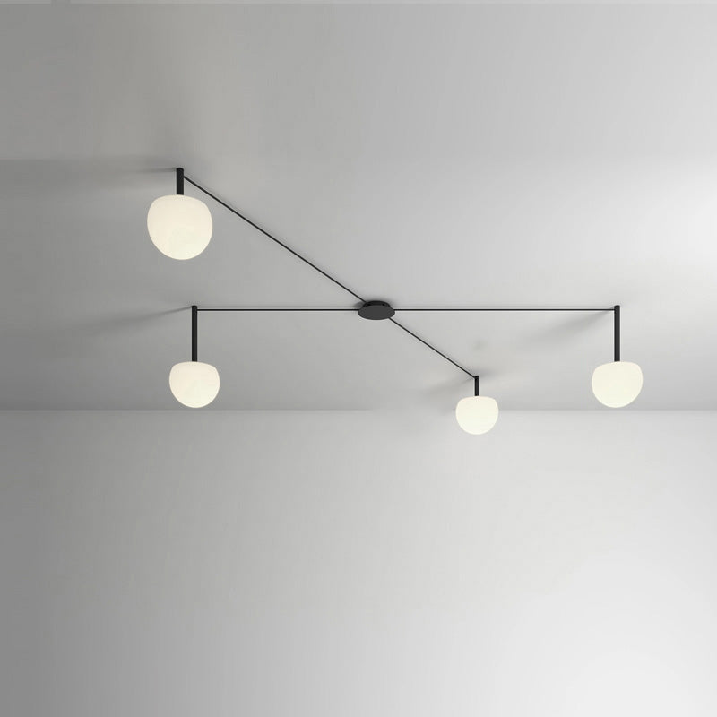 Ceiling Light Frosted Glass 10 in Adjustable Bedroom Living Room Pendant Lamp Modern Decorative Globe Fixture | Thomler
