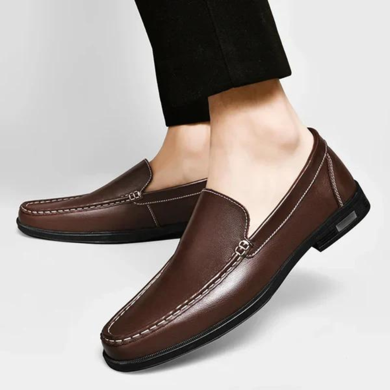 Men's Genuine Leather Loafers Slip-On Dress Shoes for Business Casual Wedding Office Formal Occasions Classic Italian Style Handcrafted | Thomler
