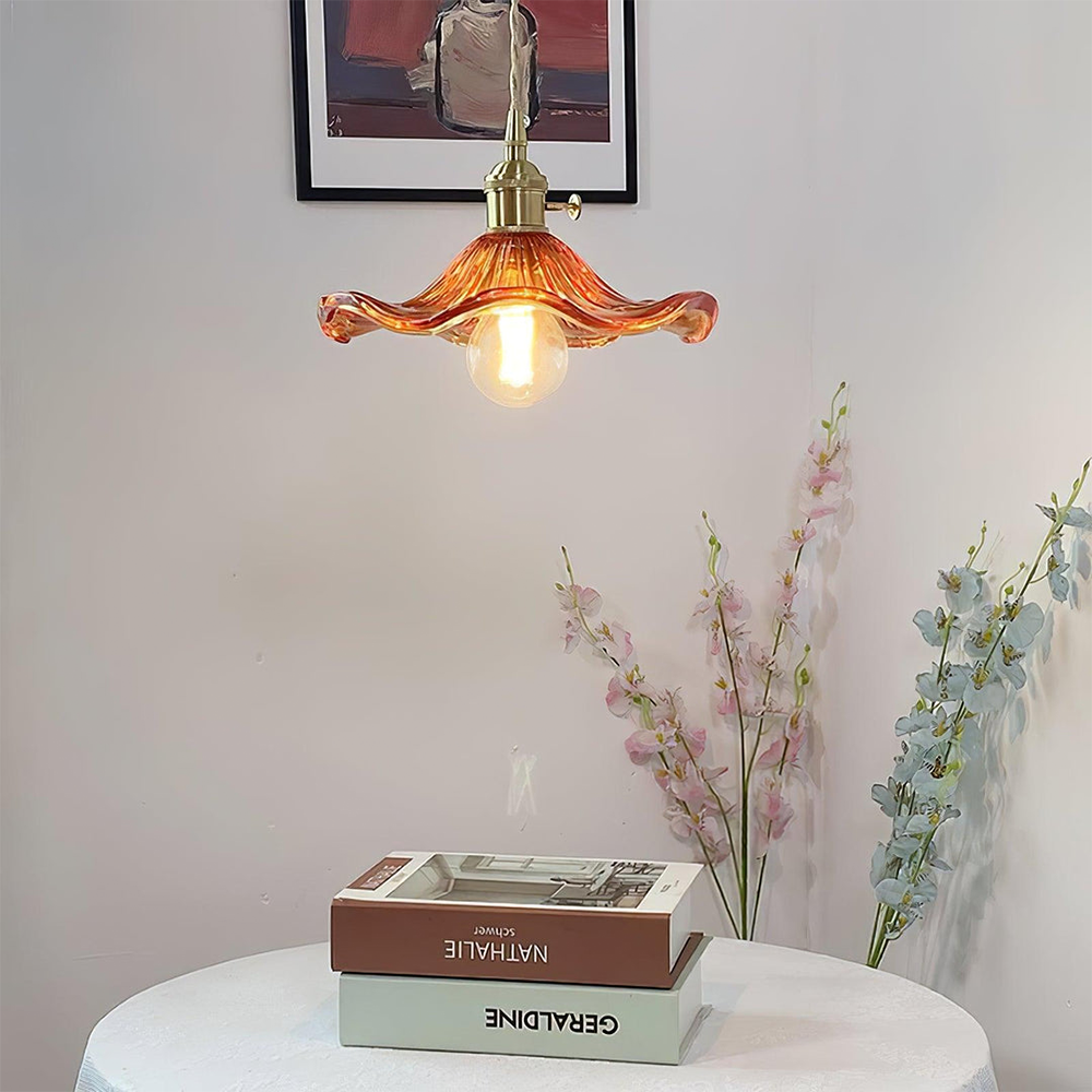 Pendant Light Glass Flower LED Hanging Lamp Living Room Bedroom Dining Room Decorative Ceiling Lighting | Thomler