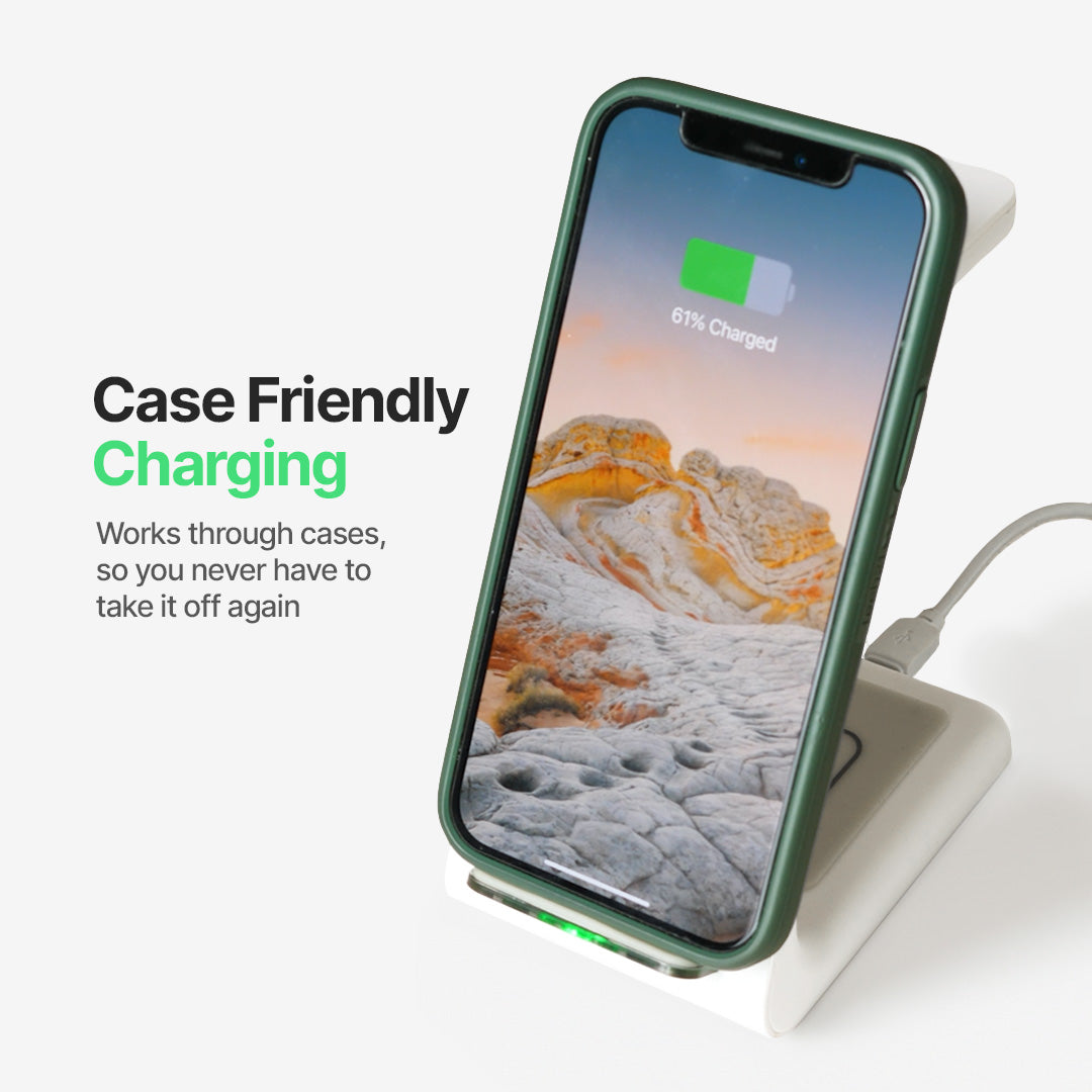 Multi-Device Qi Charging Dock – Power Up to 3 Gadgets Simultaneously | Fast 15W Wireless Charger for Phone, Watch & Earbuds | Thomler
