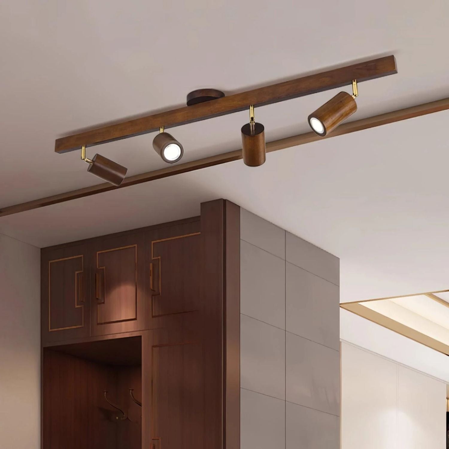 Ceiling Track Light Wood Adjustable LED 5.0 W 100.0 cm Living Room Kitchen Hallway Focused Lighting | Thomler