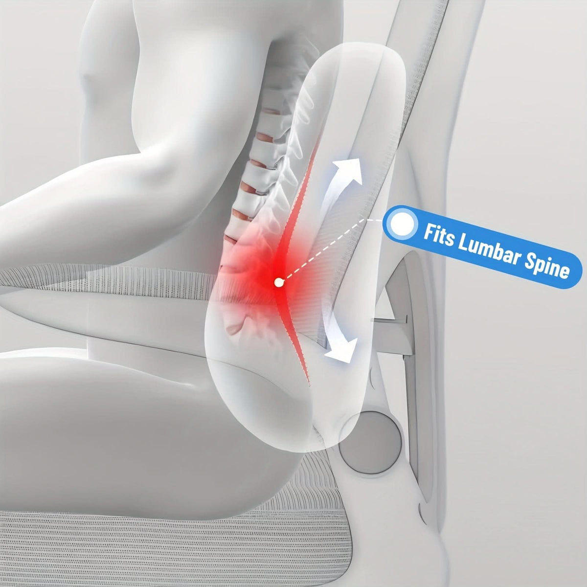 Memory Foam Lower Back Support Cushion for Office Chair, Car Seat & Daily Seating – Ergonomic Posture Corrector Pad for Pain Relief | Thomler