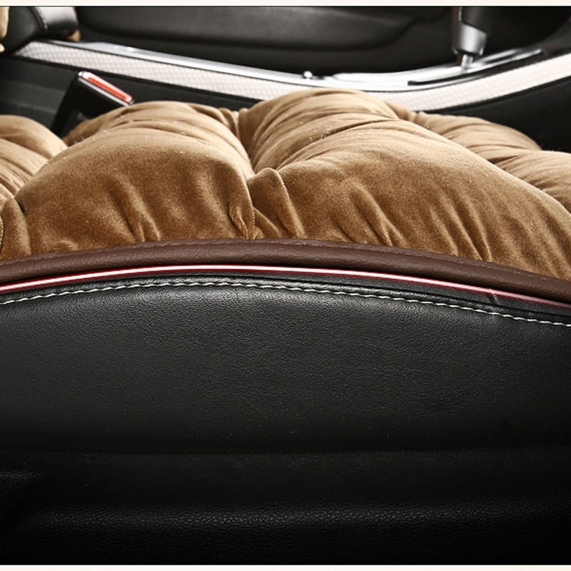 Plush Quilted Auto Seat Protector Pad with Headrest Cover Gray Beige Coffee Black for Front Bucket Seats SUV Truck | Thomler