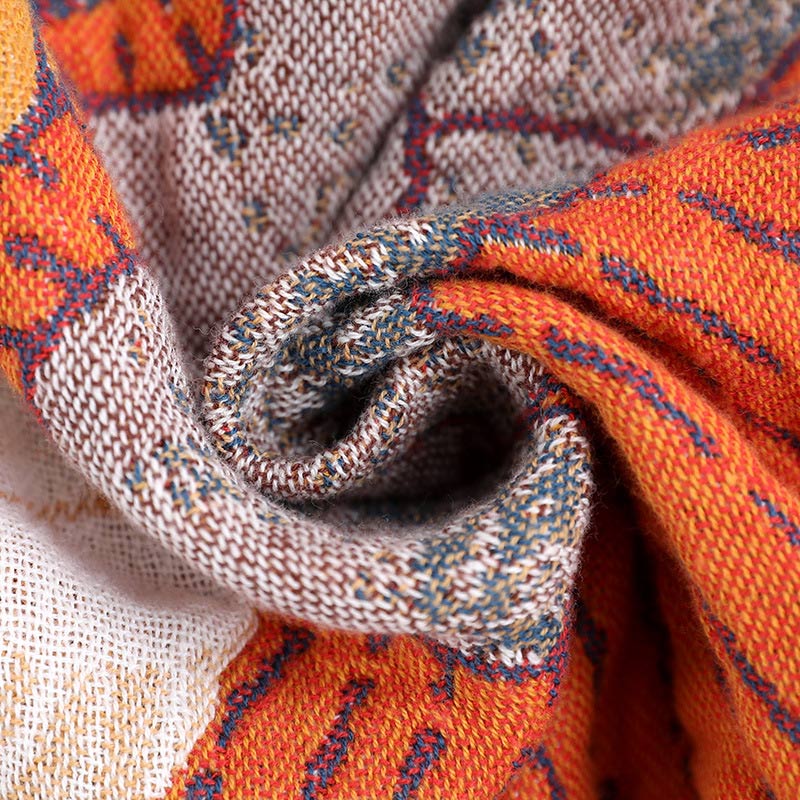 Reversible Cotton Gauze Quilt with Persimmon Pattern - Lightweight Summer Blanket for Bed, Sofa & Travel - Queen, King & Full Sizes | Thomler