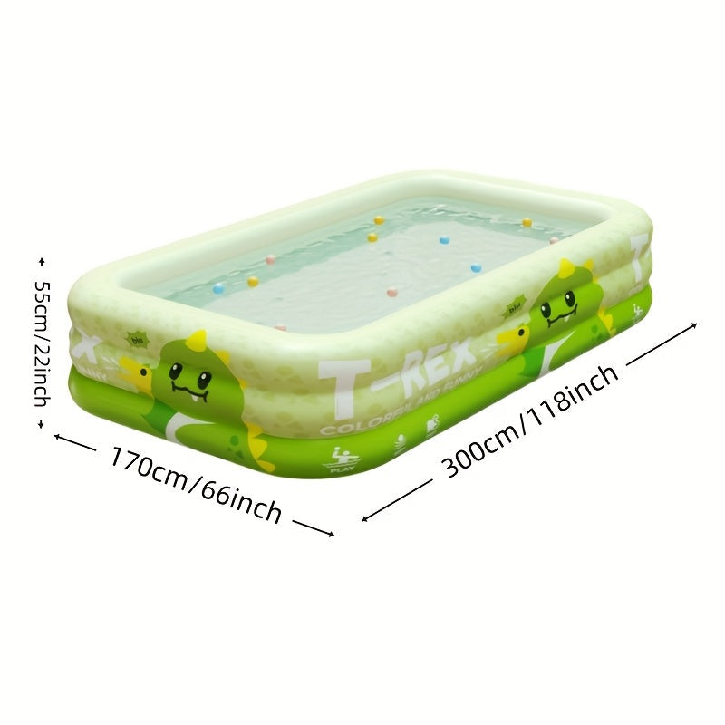 Inflatable Dinosaur Kiddie Pool for Backyard Summer Fun – Durable PVC Wading Pool for Toddlers Kids & Family – Easy Setup Portable Water | Thomler
