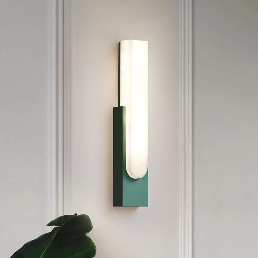 Wall Lamp Alabaster 19.7 in Gold LED Bedroom Hallway Modern Sconce Lighting Fixture | Thomler