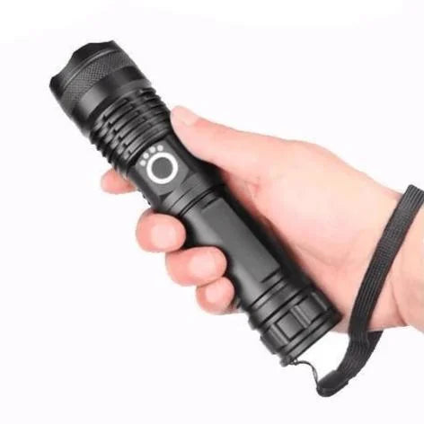 Rechargeable LED Tactical Flashlight USB Zoom Adjustable 90000 Lumen Handheld Torch for Camping Hiking Emergency | Thomler