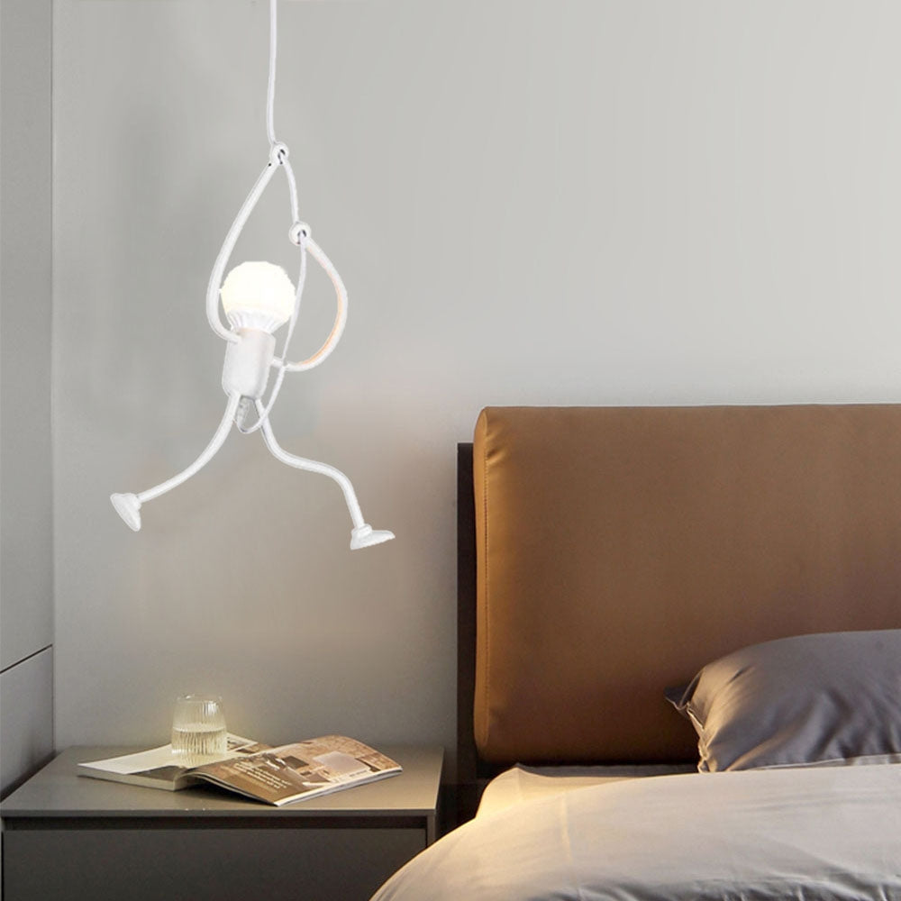 Superhero Silhouette Metal Pendant Light with Adjustable Cable & LED Bulbs | Thomler