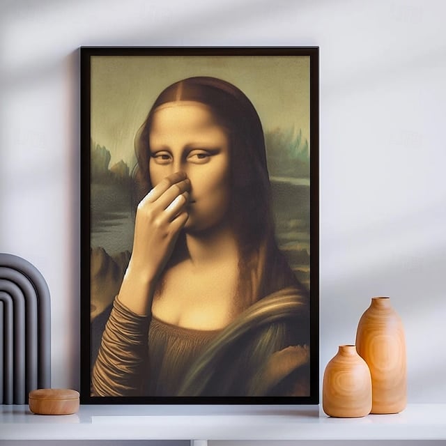 Funny Renaissance Bathroom Canvas Wall Art – Moisture-Resistant Stretched Print for Powder Room & Toilet Decor | Thomler