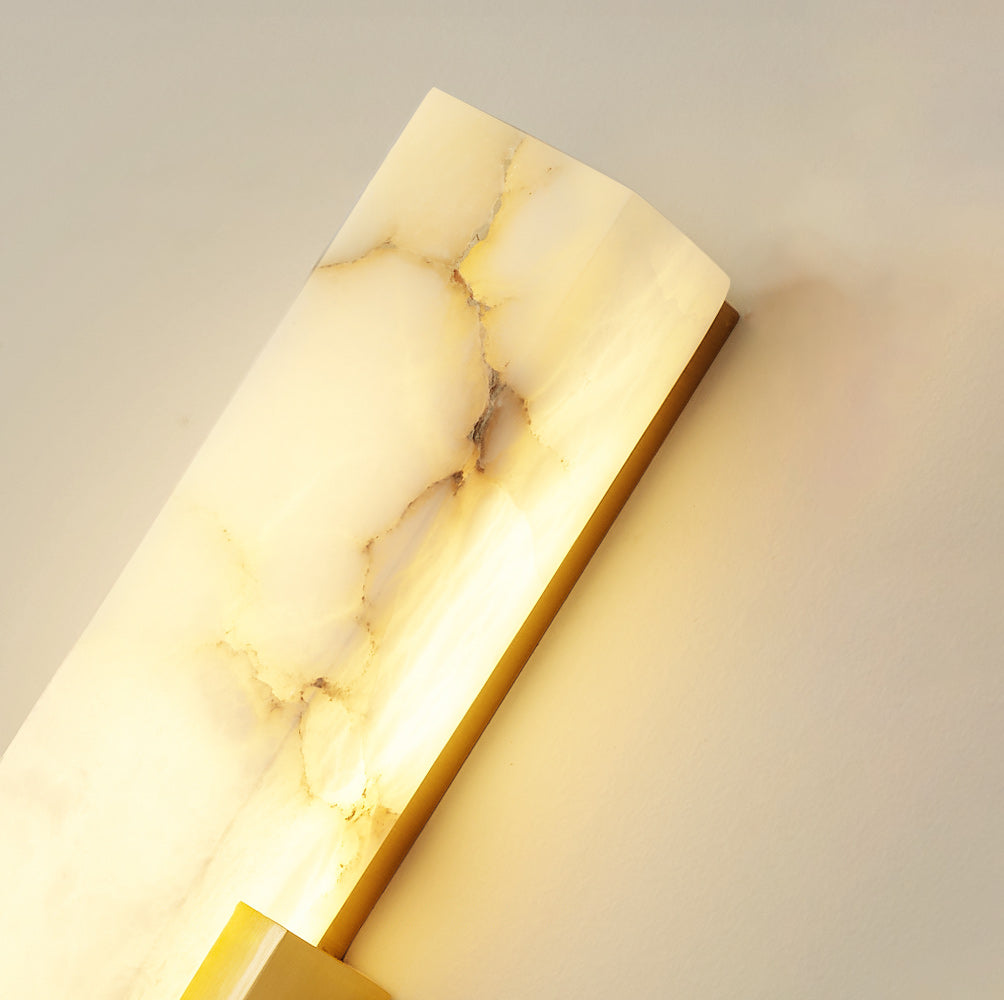 Wall Lamp Alabaster 19.7 in Gold LED Bedroom Hallway Modern Sconce Lighting Fixture | Thomler