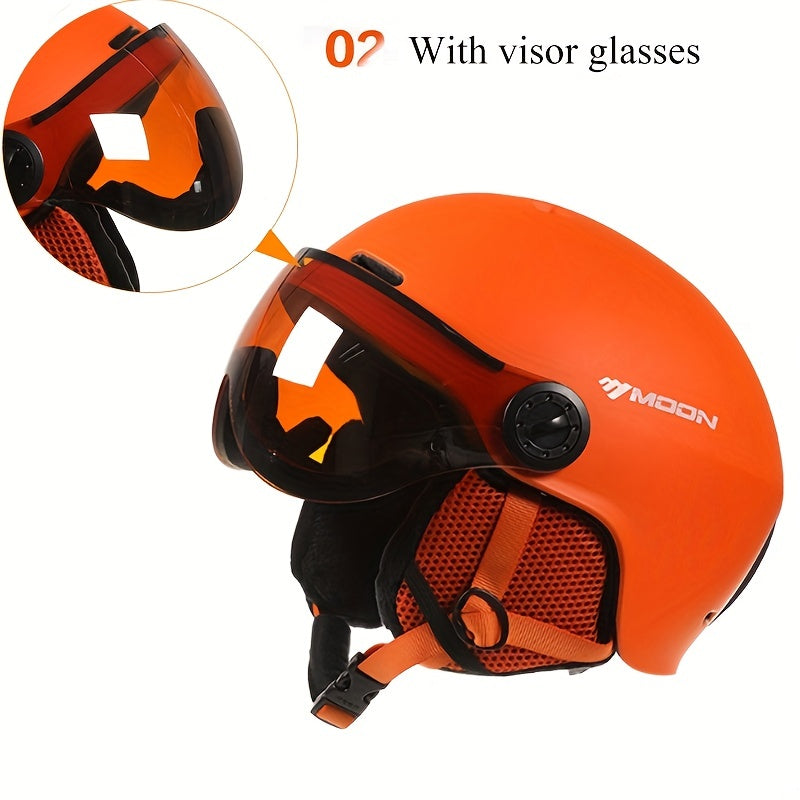 Ski Helmet PC EPS Adjustable Fit Black Winter Sports Snowboarding Protective Visor Outdoor Safety Gear | Thomler