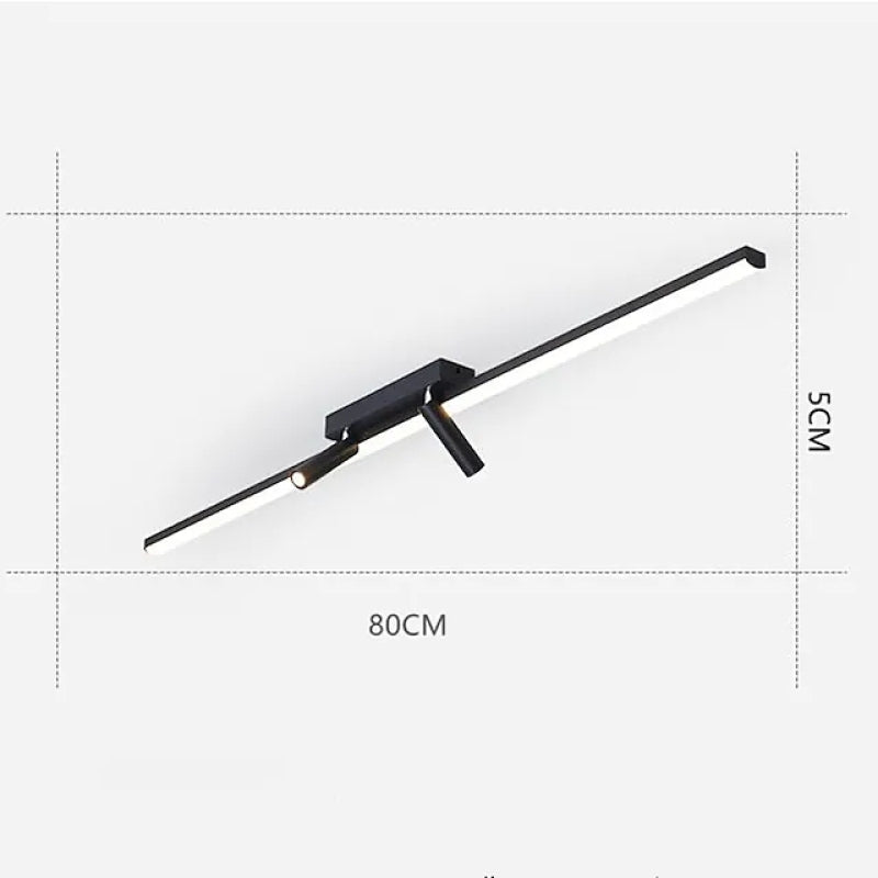 Linear LED Spotlight Bar Ceiling Mount for Modern Spaces Black Flush Mount Track Light | Thomler