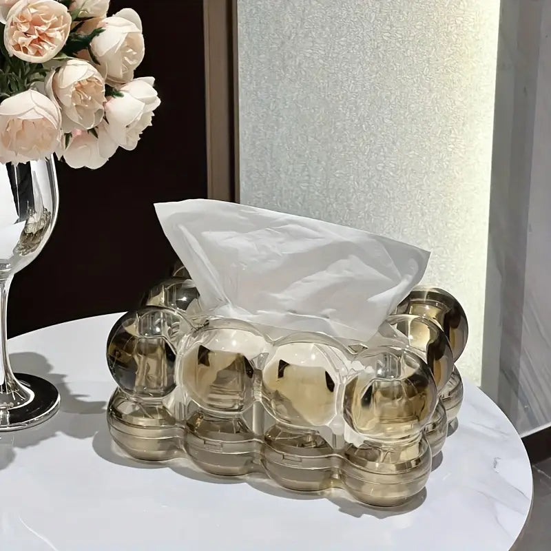 Rounded Bubble-Inspired Clear Acrylic Tissue Holder for Countertop & Vanity | Thomler