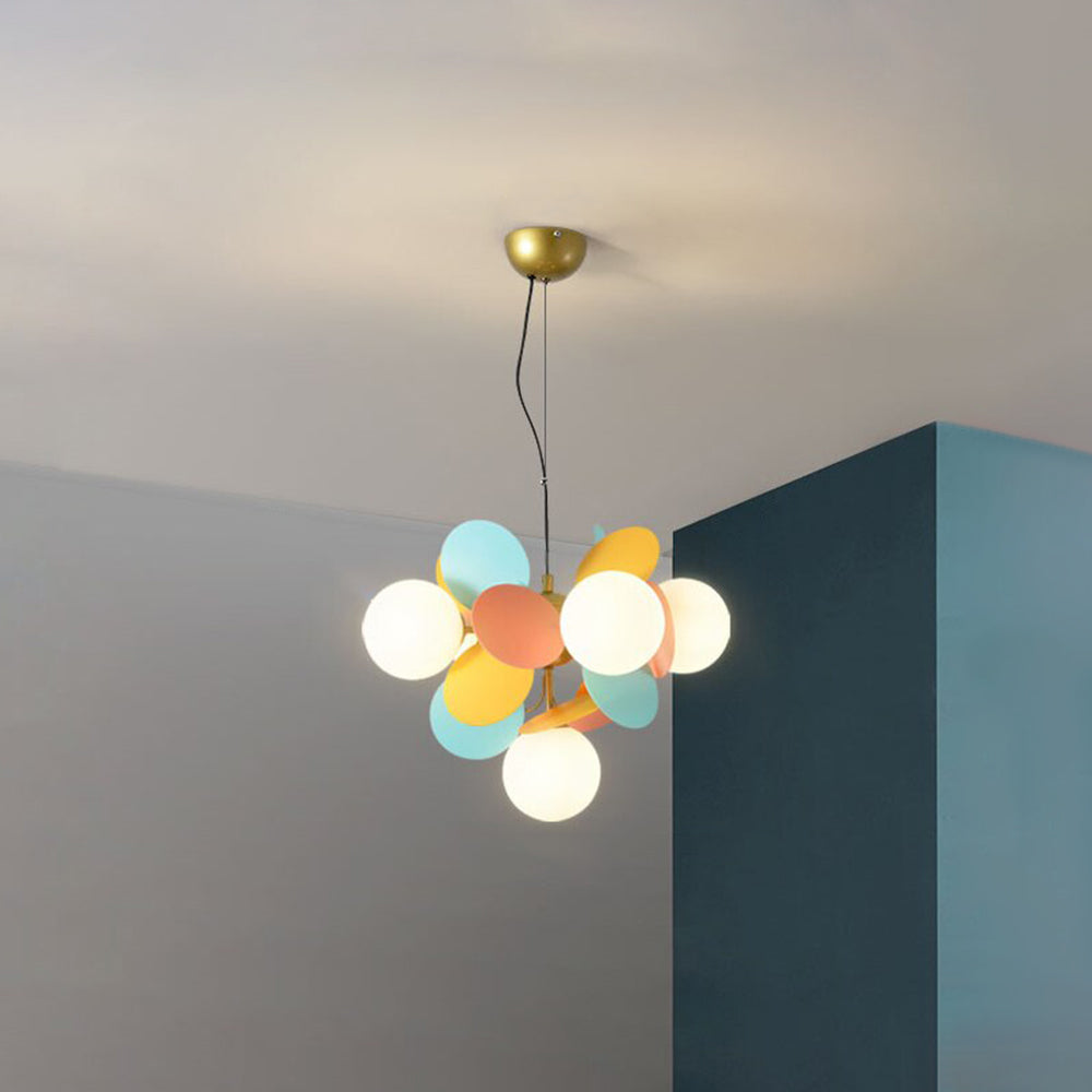 Modern Glass Acrylic Flower Branch LED Chandelier with Color Changing Light for Dining Room & Living Space | Thomler