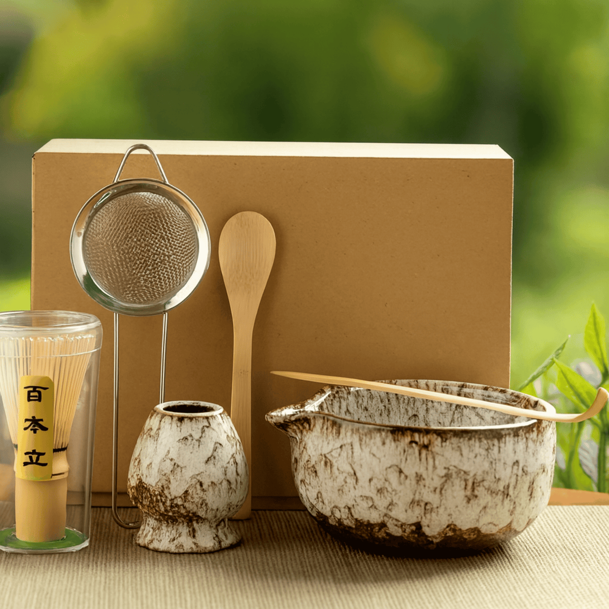 Ceremonial Tea Preparation Kit – Porcelain Bowl, Bamboo Whisk & Tools for Traditional Green Tea | Thomler