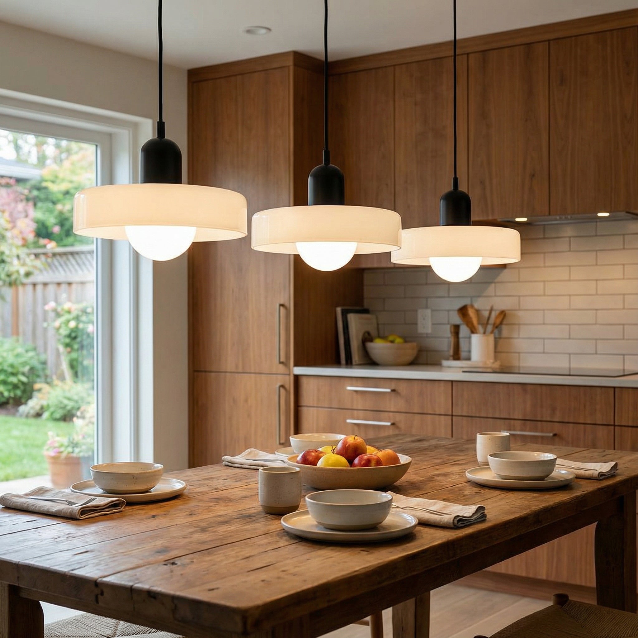 Pendant Light Glass 99.0 cm Black Dining Room Kitchen Island Triple Hanging Ceiling Lamp | Thomler