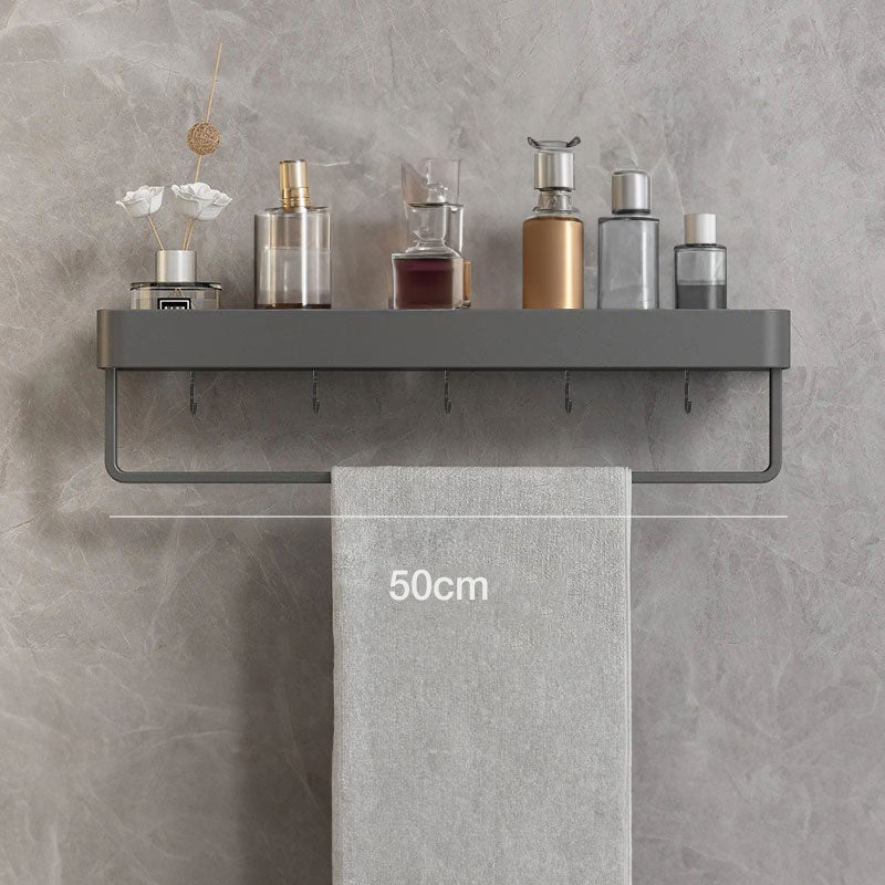 Wall Shelf Metal 30.0 cm Grey Bathroom Storage Rack Compact Shower Organiser Shelf Minimalist Modern Bathroom Accessories | Thomler