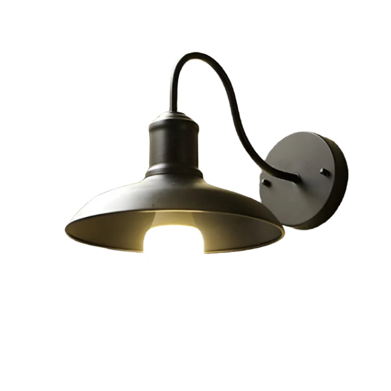 Outdoor Wall Light Iron Gooseneck 9.4 in Waterproof Patio Barn Exterior Fixture Industrial Farmhouse Lighting | Thomler