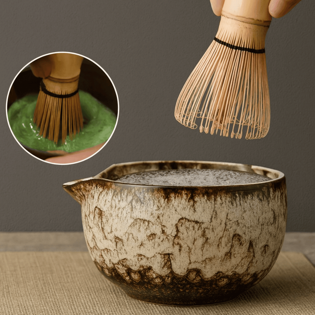 Ceremonial Tea Preparation Kit – Porcelain Bowl, Bamboo Whisk & Tools for Traditional Green Tea | Thomler