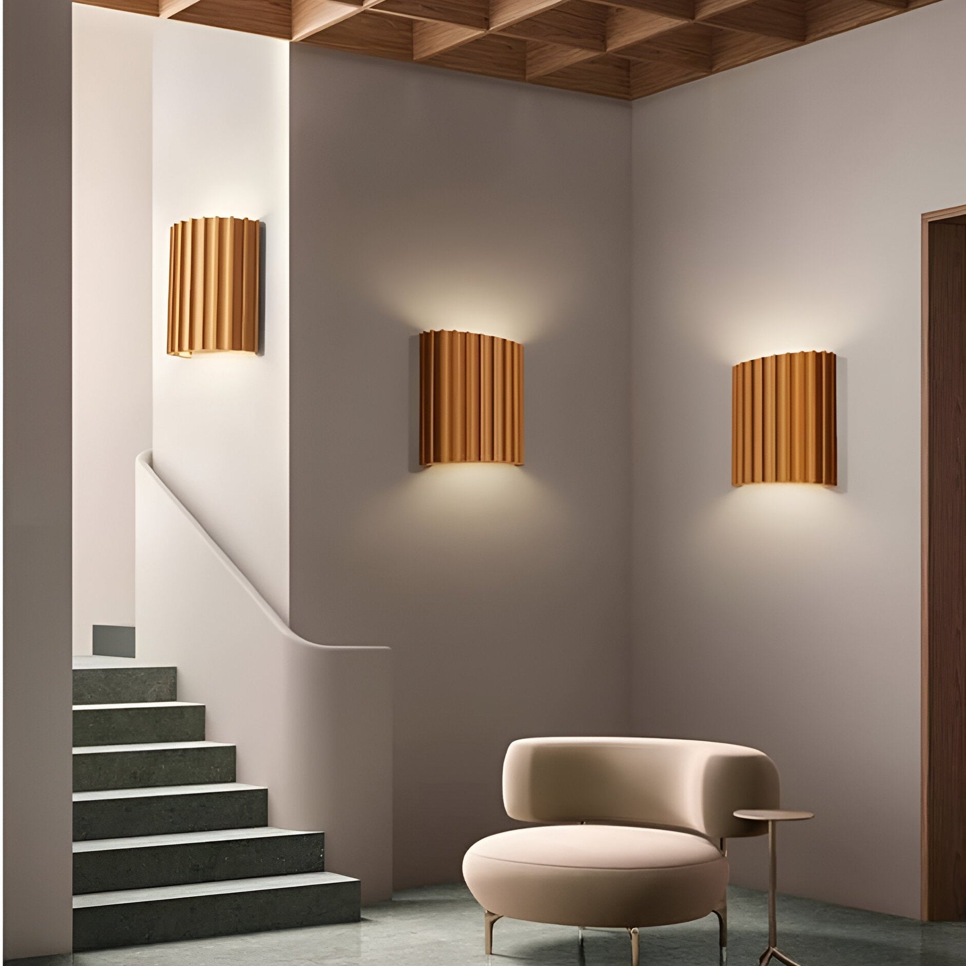 Wall Lamp Resin 16.0 cm Green Wavy Bedroom Hallway Ambient Lighting Nordic Sculptural Accent Light | Thomler