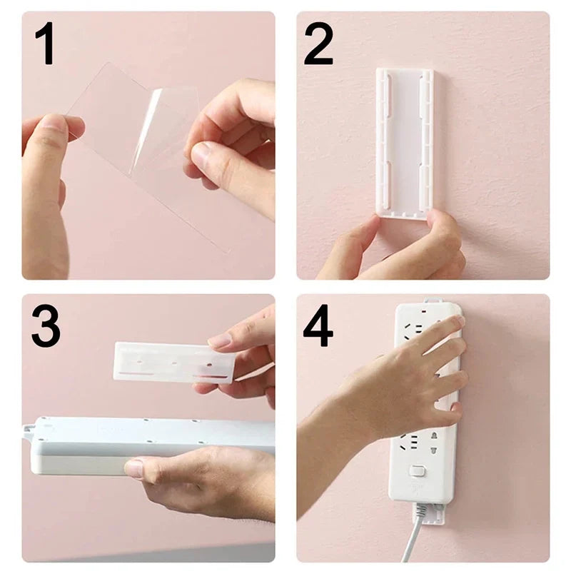 Adhesive Power Strip Holder Wall Mount Organizer Cable Management System for Router Modem Home Office 10-Pack | Thomler
