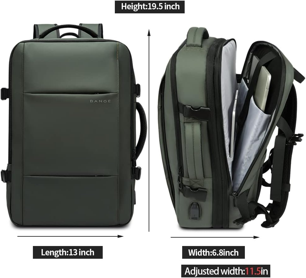Convertible Carry-On Backpack with Laptop Compartment | Water-Resistant Travel Bag with Duffle Mode | Fits 17-Inch Laptop | Security Pocket | Thomler