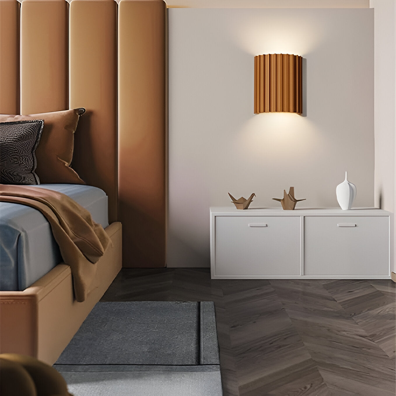 Wall Lamp Resin 16.0 cm Green Wavy Bedroom Hallway Ambient Lighting Nordic Sculptural Accent Light | Thomler
