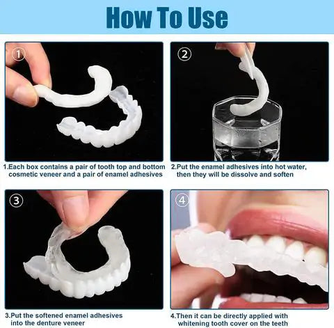 Removable Cosmetic Teeth Veneers for Adults – Instant Smile Enhancer with Silicone Liner, Reusable Snap-On Dental Cover for Natural Look | Thomler