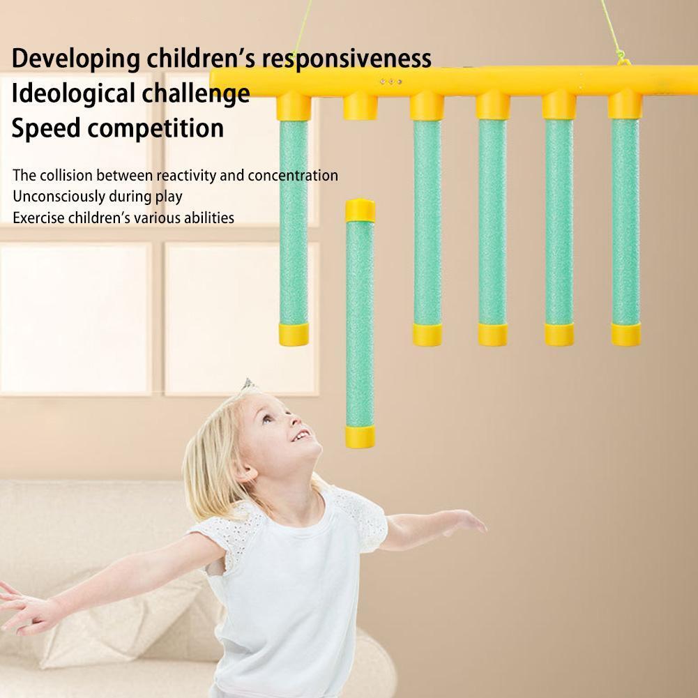 Reaction Training Toy 6 Stick Catch Game Family Play Reflex Trainer USB Rechargeable Three Speed Interactive Activity | Thomler