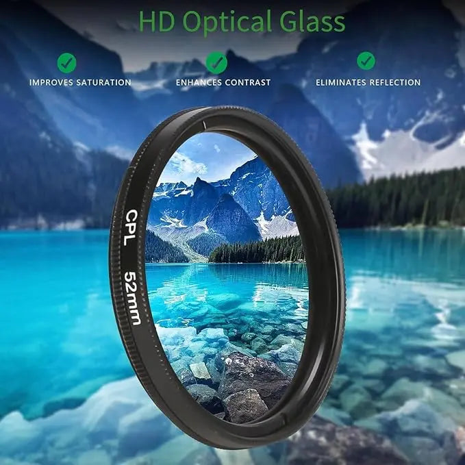 Phone Camera CPL Filter 52.0 mm Universal Clip Outdoor Photography Polarising Lens Reflection Reduction Colour Enhancement Accessory | Thomler