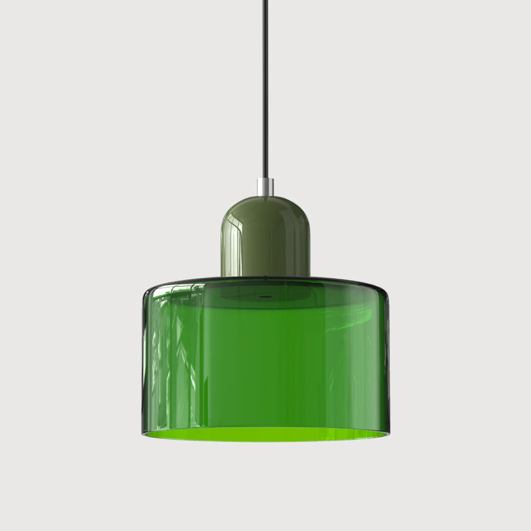 Mid-Century Glass Pendant Light – Adjustable Drop Ceiling Fixture with Colorful Dome Shade for Kitchen Island, Dining Room & Reading Nook | Thomler