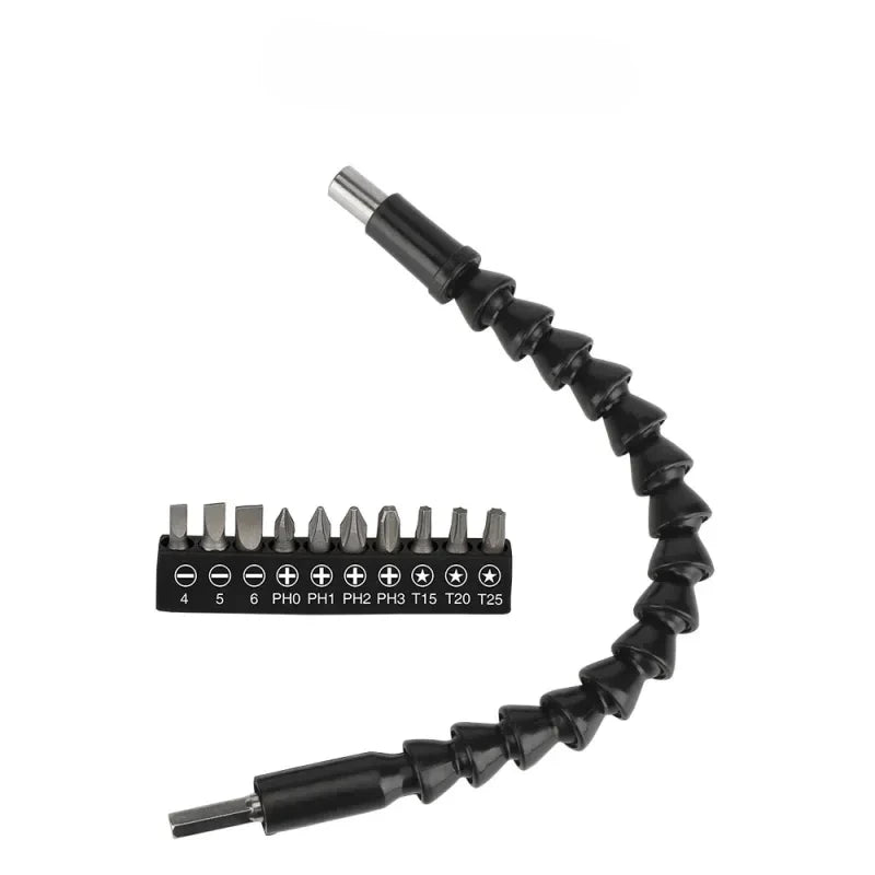 Flexible Drill Bit Extension with Screwdriver Bit Set for Tight Spaces and Awkward Corners | Thomler