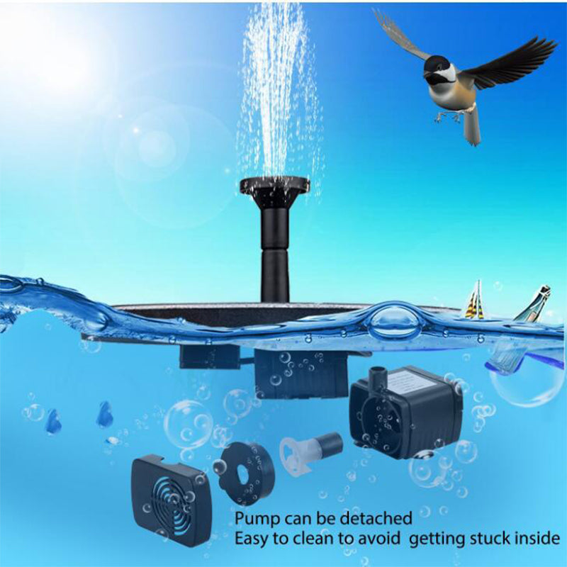 Solar-Powered Floating Fountain Pump for Ponds, Bird Baths & Pools – Energy-Free Water Feature with Interchangeable Spray Heads | Thomler